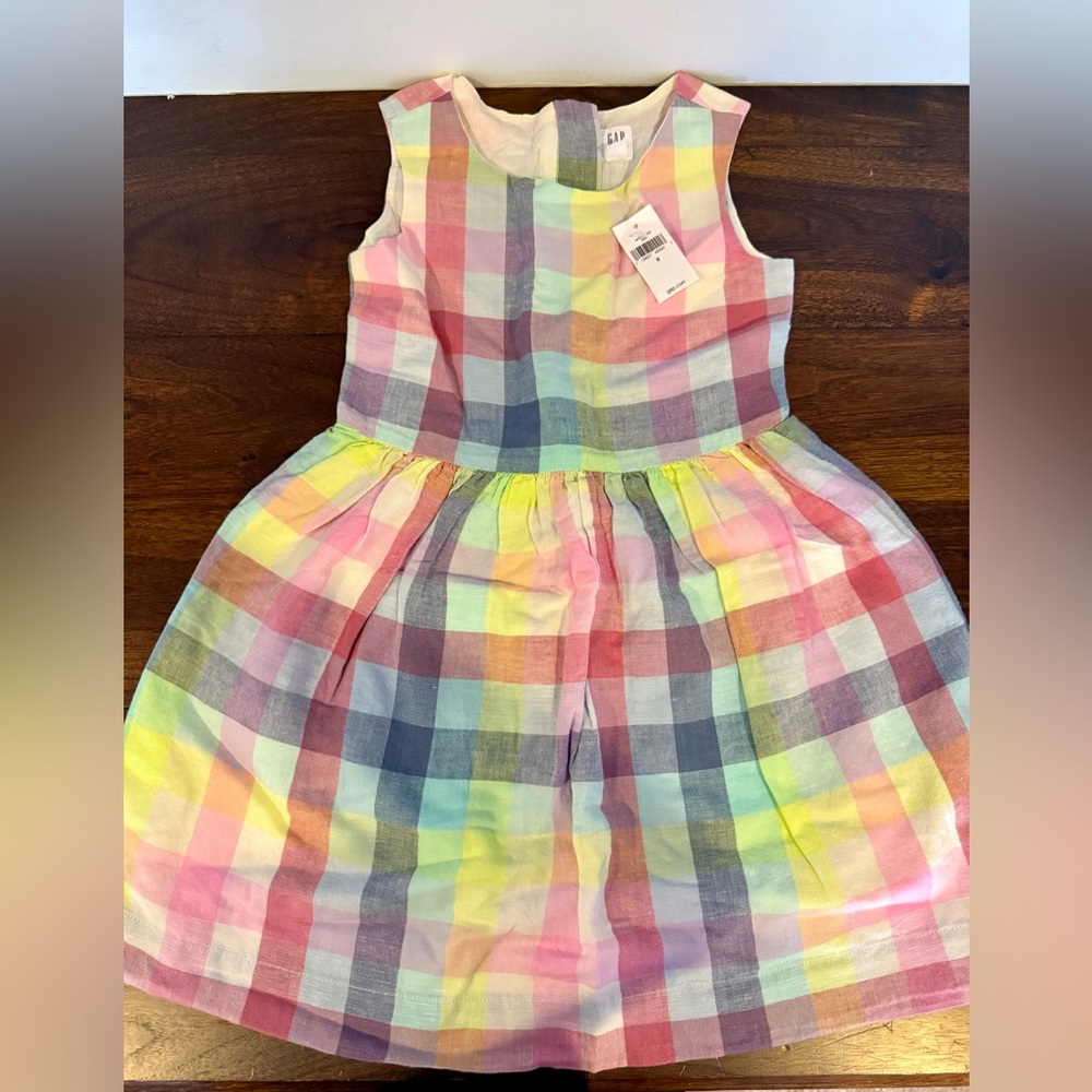 Girls' Pastel Plaid Sleeveless Spring Dress - Multicolor